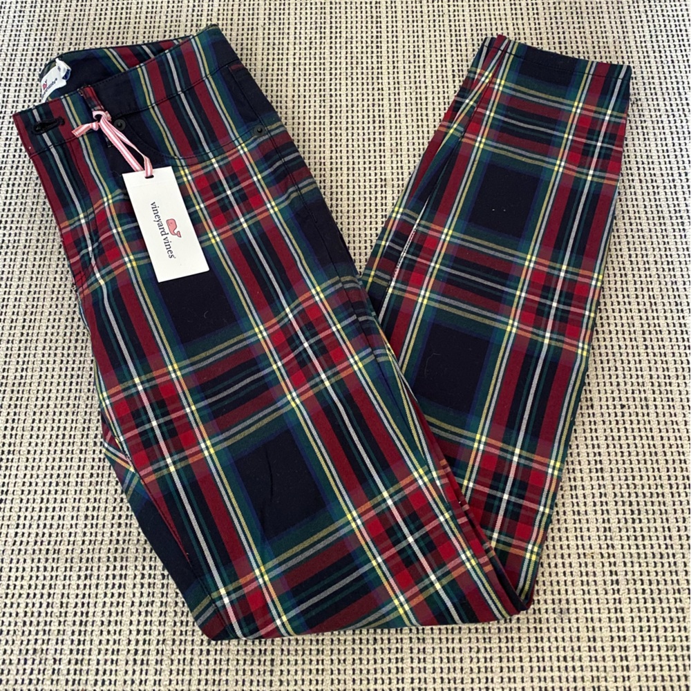 VINEYARD VINES Jamie High Rise Jolly Plaid skinny pants size 00